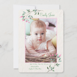 Faire-part de naissance photo Dainty Flowers