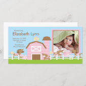 Faire-part de naissance PHOTO D'Animaux Agricoles (Devant / Derrière)