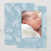 Faire-part de naissance photo d'arrivée en hiver (Devant / Derrière)