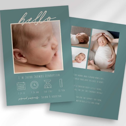Faire-Part de Naissance Photo de Bébé avec Texte M