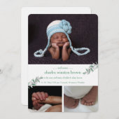 Faire-part de naissance photo de bienvenue de l'ap (Devant / Derrière)