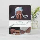 Faire-part de naissance photo de bienvenue de l'ap (Debout devant)