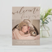 Faire-part de naissance photo de bienvenue moderne (Debout devant)