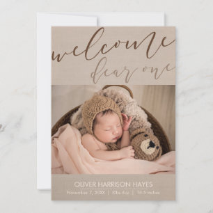 Faire-part de naissance photo de bienvenue moderne