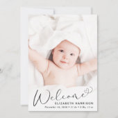 Faire-part de naissance photo de bienvenue moderne (Devant)