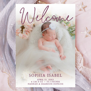 Faire-part de naissance photo de bienvenue pour bé