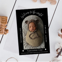 Faire-part de naissance photo de cadre d'arche sim