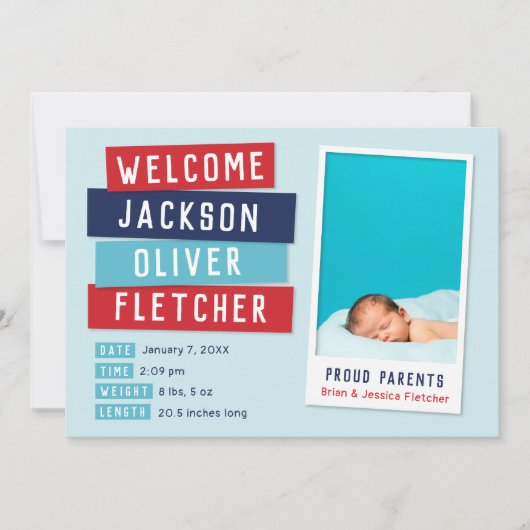 Faire-part de naissance photo de capture d'écran r (Devant)