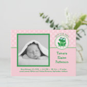 Faire-part de naissance photo de fille année bisse (Debout devant)