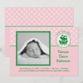 Faire-part de naissance photo de fille année bisse (Devant / Derrière)