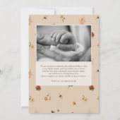 Faire-part de naissance photo de Fleur sauvage de  (Dos)