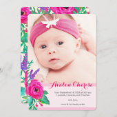 Faire-part de naissance photo de fleurs fraîches (Devant / Derrière)