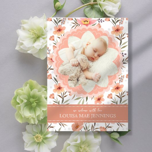 Faire-part de naissance photo de floraison