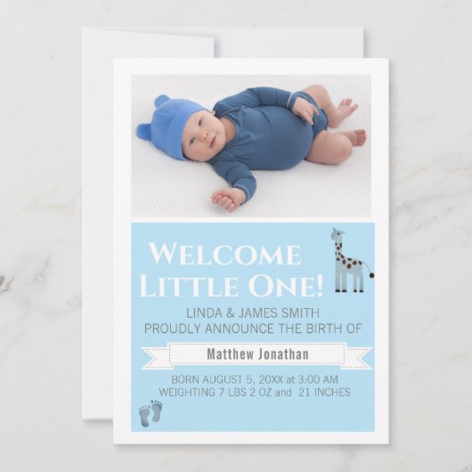 Faire-part de naissance photo de garçons (Devant)