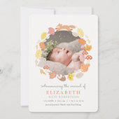 Faire-part de naissance photo de la couronne d'ani (Devant)