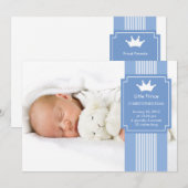 Faire-part de naissance PHOTO DE LA COURONNE DE Li (Devant / Derrière)