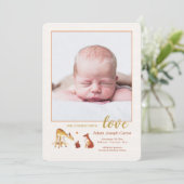 Faire-part de naissance photo de la famille et de (Debout devant)