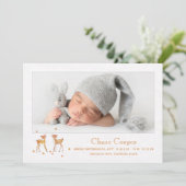 Faire-part de naissance photo de la faune d'automn (Debout devant)