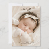 Faire-part de naissance photo de la fille de nouve (Devant)
