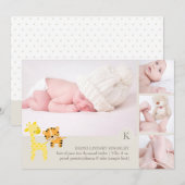 Faire-part de naissance photo de la girafe de PixD (Devant / Derrière)