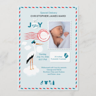 Faire-part de naissance photo de livraison spécial