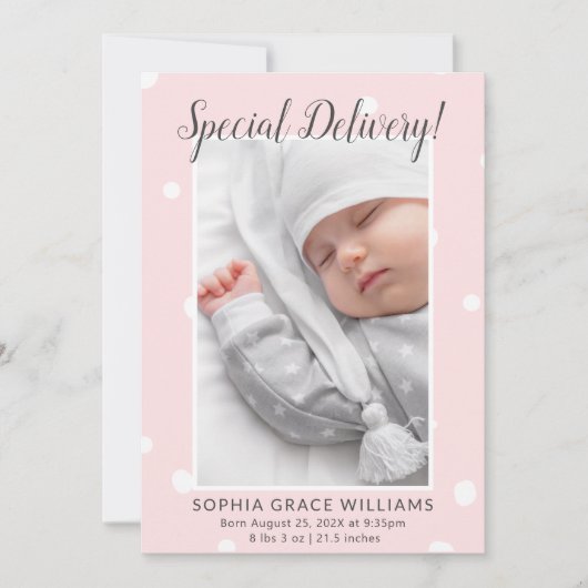 Faire-part de naissance photo de livraison spécial (Devant)