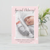 Faire-part de naissance photo de livraison spécial (Debout devant)