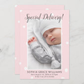 Faire-part de naissance photo de livraison spécial (Devant / Derrière)