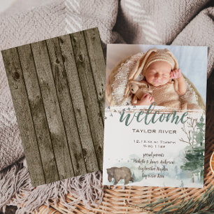 Faire-part de naissance photo de l'ours forestier