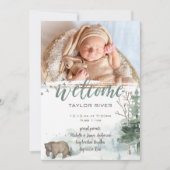 Faire-part de naissance photo de l'ours forestier (Devant)