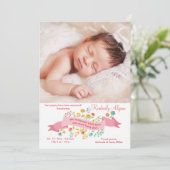 Faire-part de naissance photo de minuscules fleurs (Debout devant)