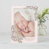 Faire-part de naissance photo de minuscules fleurs (Debout devant)