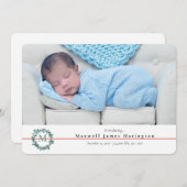 Faire-part de naissance photo de Noël (Devant / Derrière)