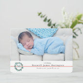 Faire-part de naissance photo de Noël (Debout devant)