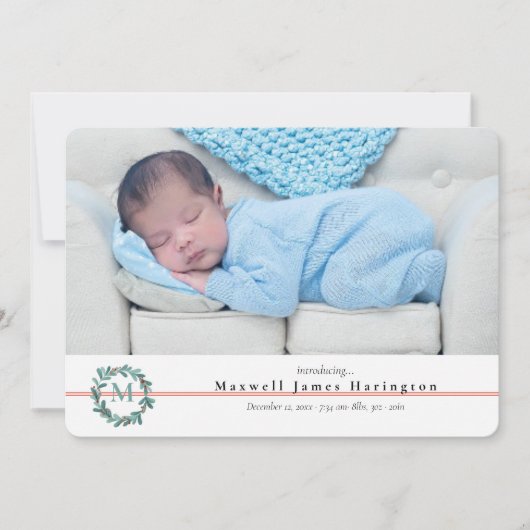 Faire-part de naissance photo de Noël (Devant)
