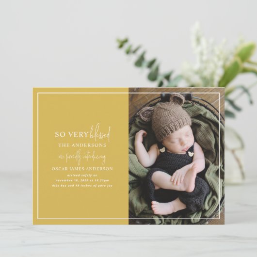 Faire-part de naissance photo de Noël minime (Debout devant)