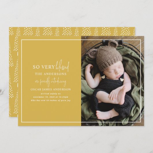 Faire-part de naissance photo de Noël minime (Devant / Derrière)