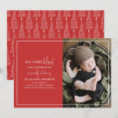 Faire-part de naissance photo de Noël minime (Devant / Derrière)