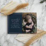 Faire-part de naissance photo de Noël minime<br><div class="desc">Carte de faire-part de naissance photo minime moderne de Noël.</div>