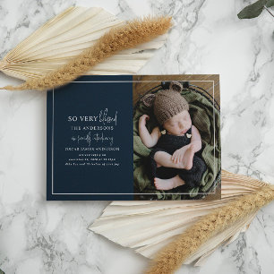 Faire-part de naissance photo de Noël minime