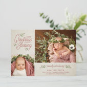 Faire-part de naissance photo de Noël | Tan (Debout devant)