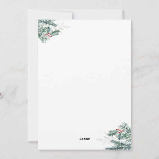 faire-part de naissance photo de noël vert (Dos)