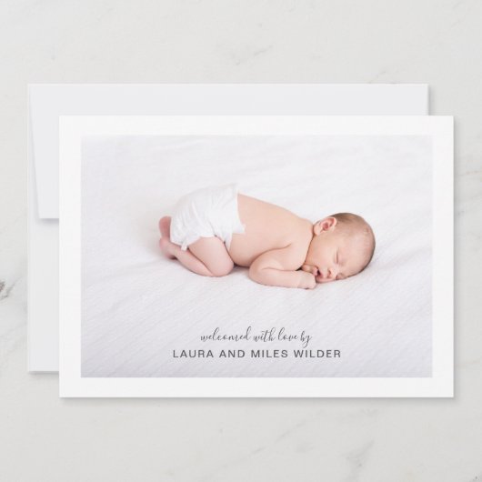 Faire-part de naissance photo de nom de script (Dos)