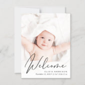 Faire-part de naissance photo de script de bienven (Recto)