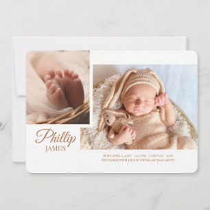 Faire-part de naissance photo de script de démonst