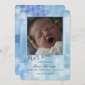 Faire-part de naissance photo de Snowflakes (Devant / Derrière)