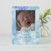 Faire-part de naissance photo de Snowflakes (Debout devant)