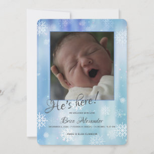 Faire-part de naissance photo de Snowflakes