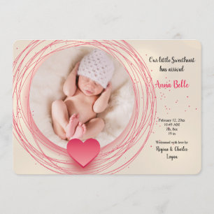 Faire-part de naissance photo de Sweetheart