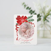 Faire-part de naissance photo de vacances (Debout devant)